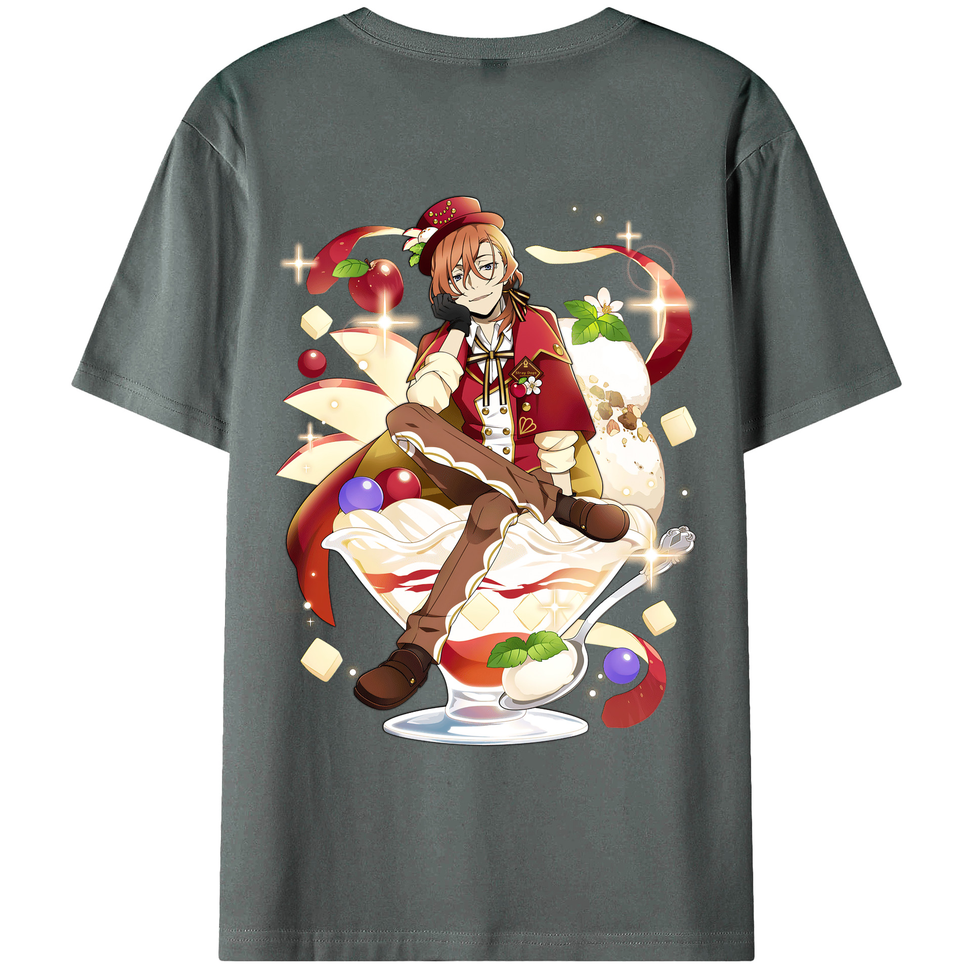 （画像用） 文豪ストレイドッグス Bungo Stray Dogs 綿100％ メンズ半袖Tシャツ（バックプリント） 通気性